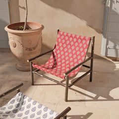 Fauteuil Fétiche — tissu Olivades rouge
