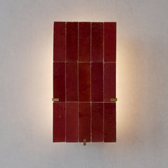 Applique Arsène — Zellige rouge, laiton