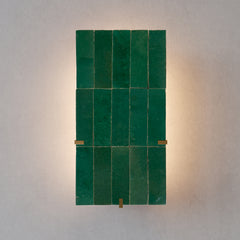 Applique Arsène — Zellige vert, laiton